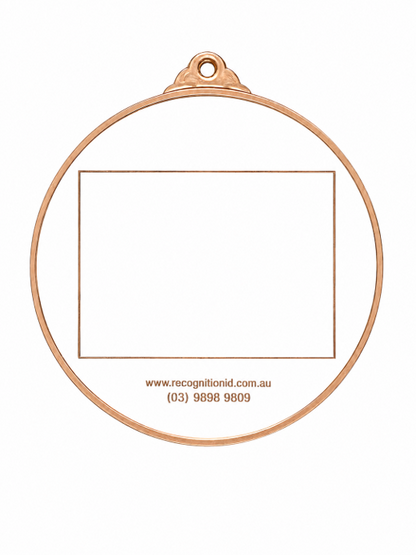 Large Round Medal with White Enamel - 65mm