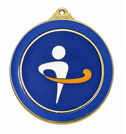Large Round Medal with White Enamel - 65mm