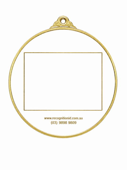 Large Round Medal with White Enamel - 65mm