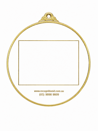 Large Round Medal with White Enamel - 65mm