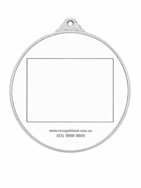 Large Round Medal with White Enamel - 65mm