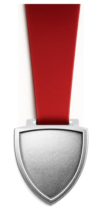 Large Shield Medal with Custom Centre and Ribbon - 75x65mm