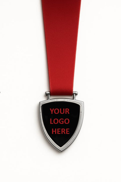 Shield Medal with Custom Centre and Ribbon - 50x63mm