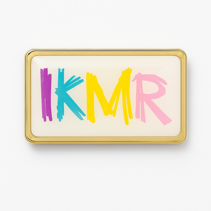 Small rectangle metal lapel pins with doming