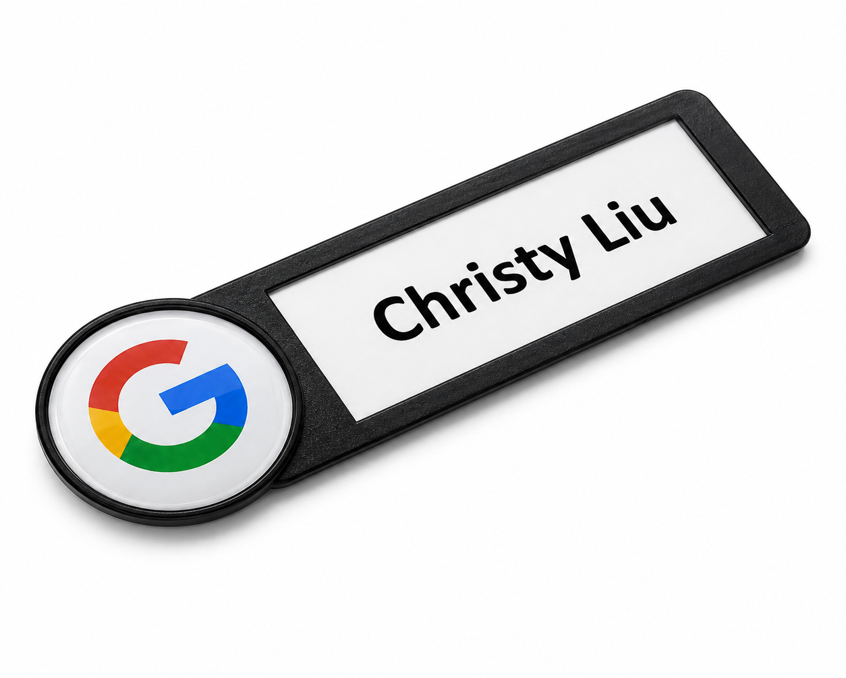 Reusable Name Badge with Dome Logo