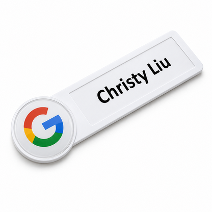 Reusable Name Badge with Dome Logo