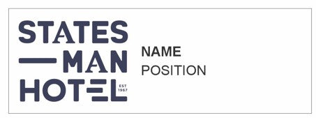 Statesman Hotel name Badge