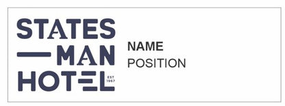 Statesman Hotel name Badge
