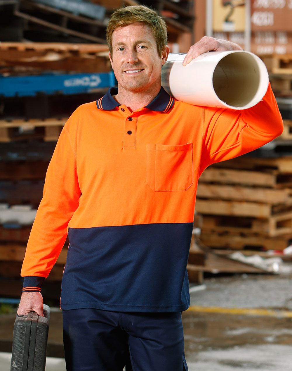 [SW05TD] Hi-Vis truedry safety polo L/S