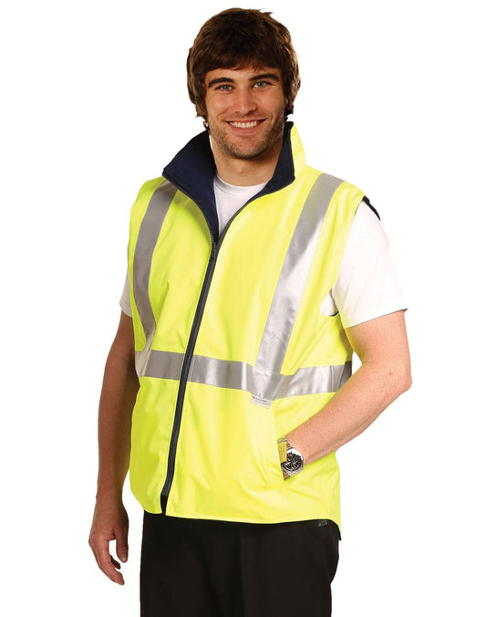 [SW19A] Hi-Vis Reversible Safety Vest With Hoop Pattern 3M Tapes