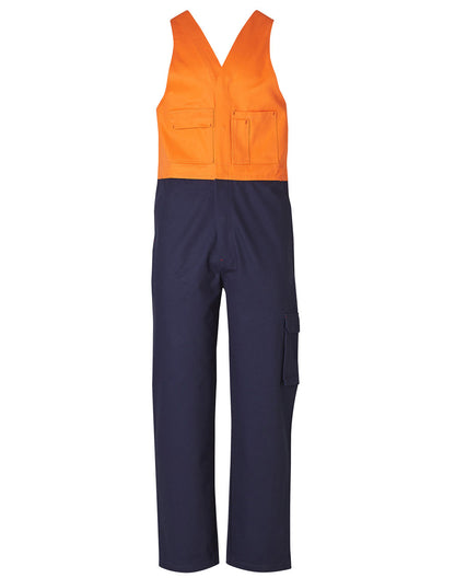 [SW202] Hi-His Two Tone Men's Cotton Drill Action Back Overall-Stout