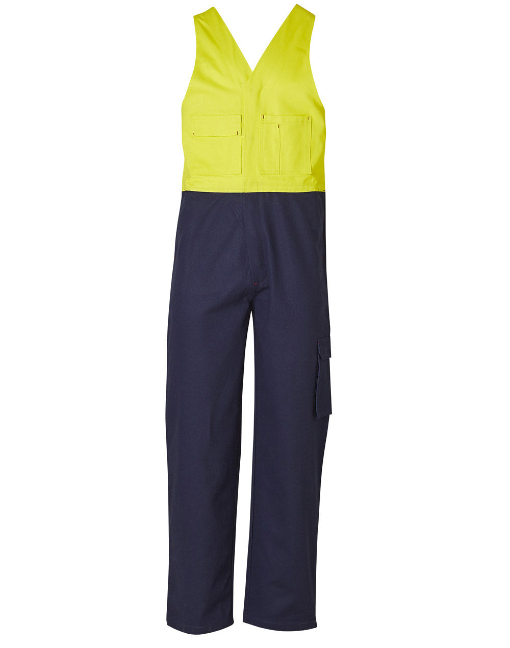 [SW202] Hi-His Two Tone Men's Cotton Drill Action Back Overall-Stout