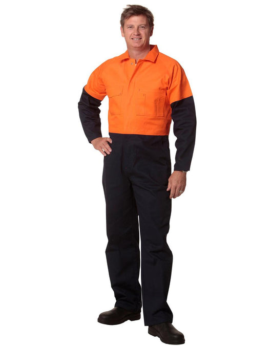 [SW205] Hi-Vis Two Tone Men's Cotton Drill Coverall-Stout