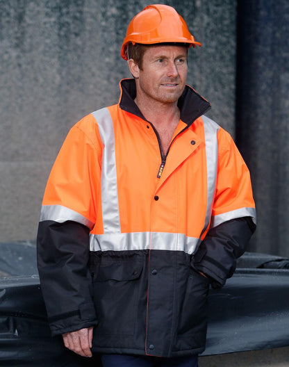 [SW28A] Hi-Vis Two Tone Rain Proof Quilted Safety Jacket With 3M Tapes