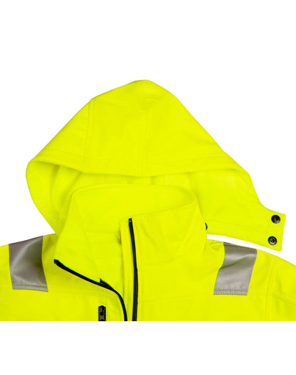 [SW30] Hi-Vis Softshell Hooded Jacket With 3M Tape