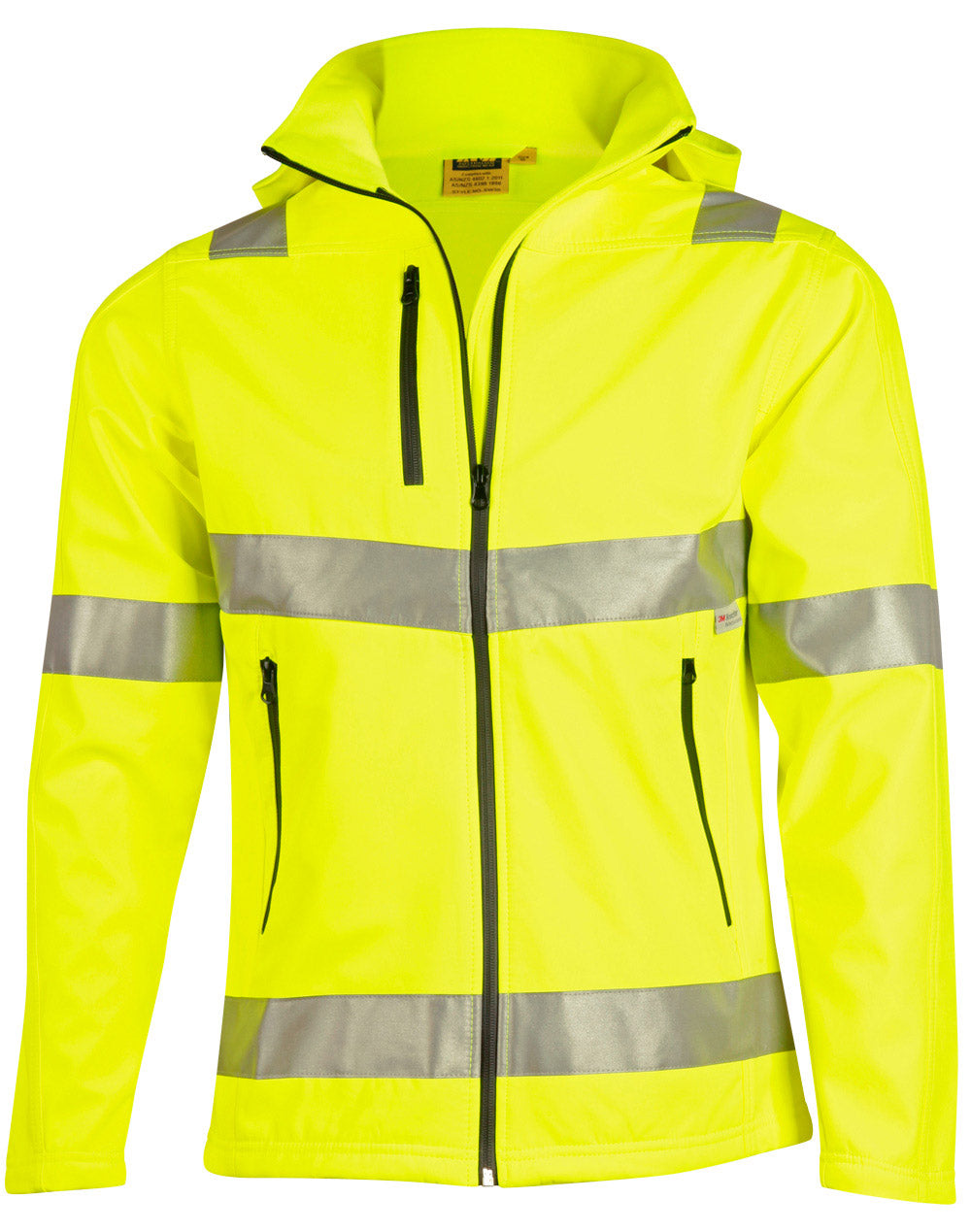 [SW30] Hi-Vis Softshell Hooded Jacket With 3M Tape