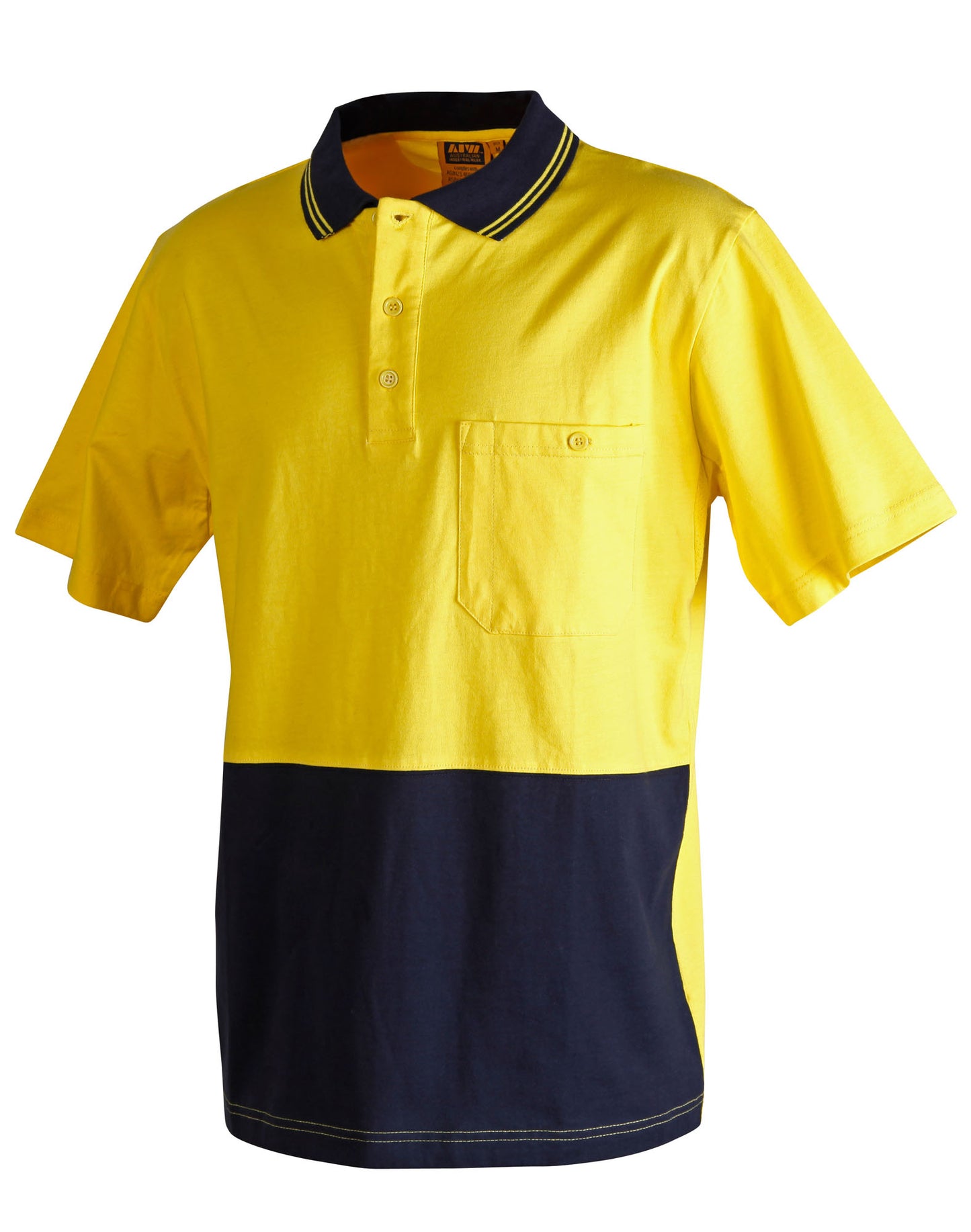 [SW35] Cotton Jersey Two Tone Safety Polo