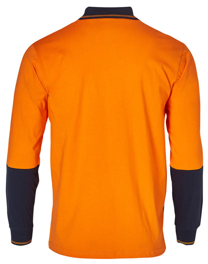 [SW36] Hi-Vis Cotton Two Tone L/S Safety Polo