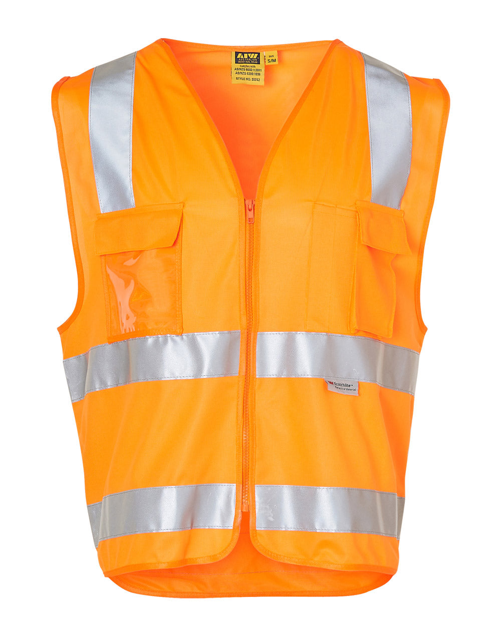 [SW42] Hi-Vis Safety Vest with ID Pocket & R/F Tapes