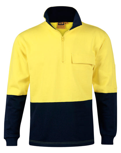[SW47] Hi-Vis Two Tone Cotton Fleecy Sweat