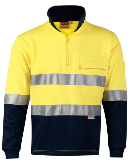 [SW48] Hi-Vis Two Tone Cotton Fleecy Sweat With 3M tapes