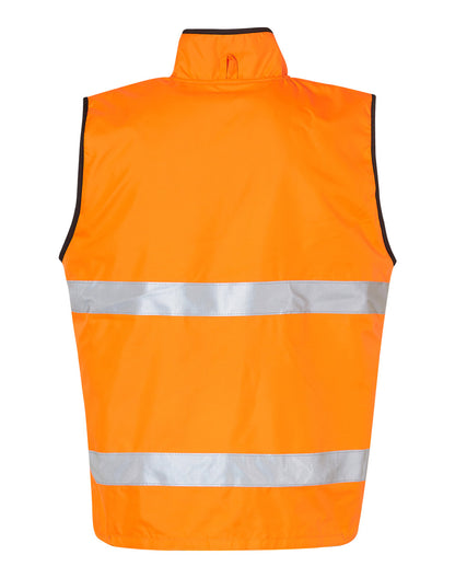 [SW49] Hi-Vis Reversible Mandarine Collar Safety Vest With 3M Tapes