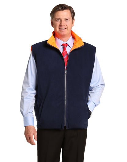 [SW49] Hi-Vis Reversible Mandarine Collar Safety Vest With 3M Tapes