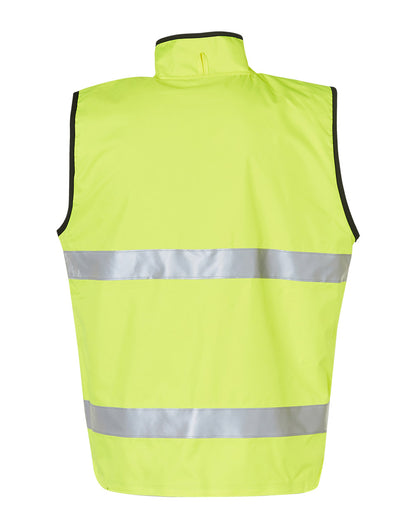 [SW49] Hi-Vis Reversible Mandarine Collar Safety Vest With 3M Tapes