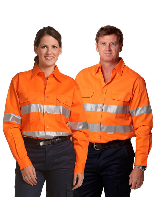 [SW52] Men's Hi-Vis L/S Drill Shirt With 3M Tapes