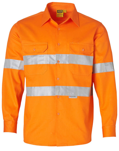 [SW52] Men's Hi-Vis L/S Drill Shirt With 3M Tapes
