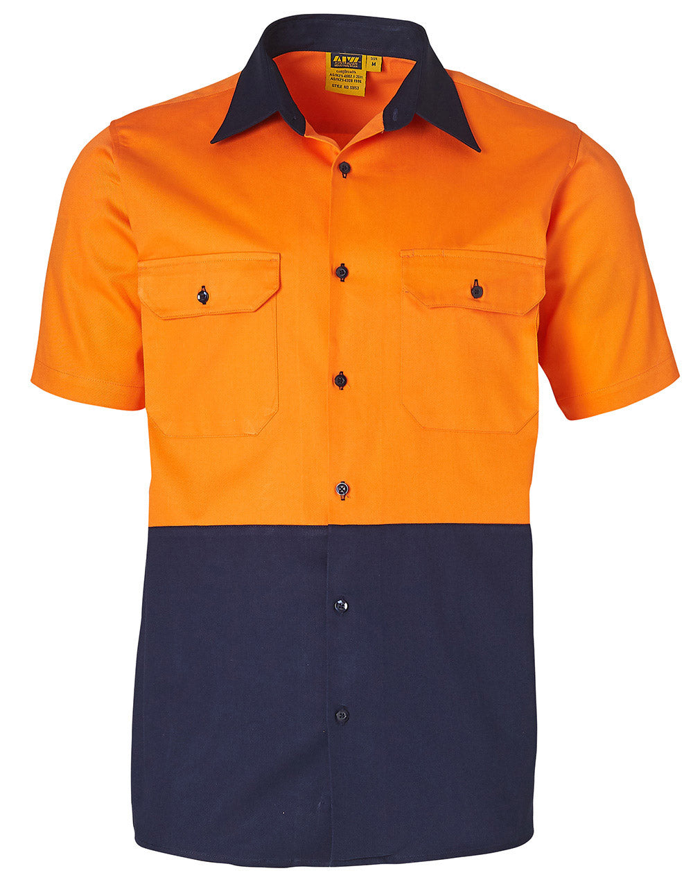 [SW53] Hi-Vis two tone S/S cotton work shirt
