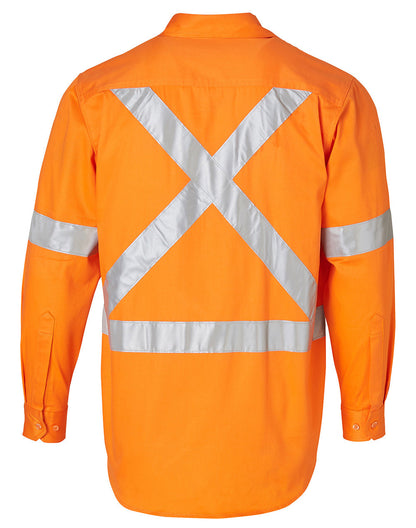 [SW56] Men's Hi-Vis L/S Drill Shirt With 3M Tapes