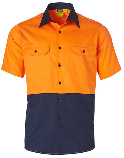 [SW57] Hi-Vis two tone S/S cotton work shirt