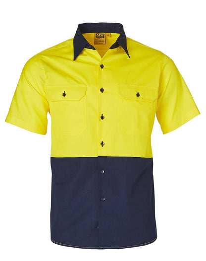 [SW57] Hi-Vis two tone S/S cotton work shirt