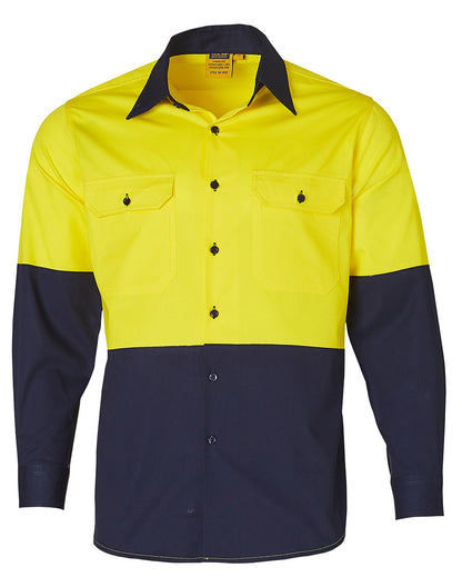 [SW58] Hi-Vis two tone Cool-Breeze L/S cotton work shirt