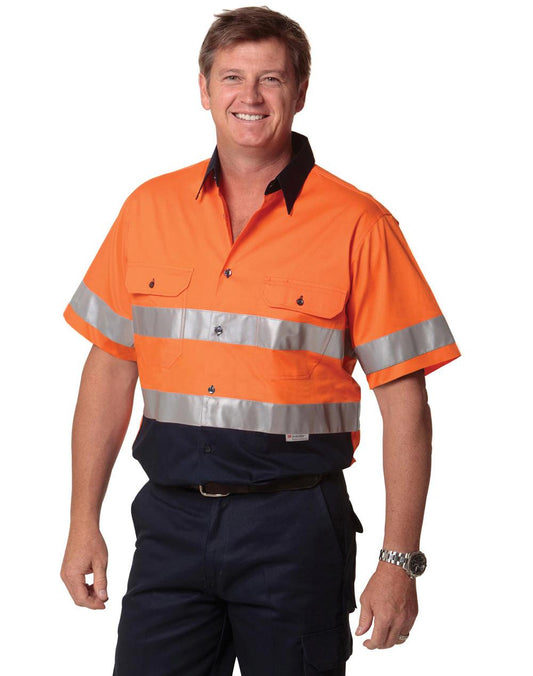 [SW59] Men's Hi-Vis Cool Breeze Safety S/S Shirt (3M Tape)