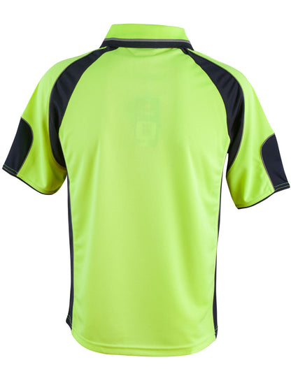 [SW61] Men's Hi-Vis Cooldry Contrast Polo with Sleeve Panels