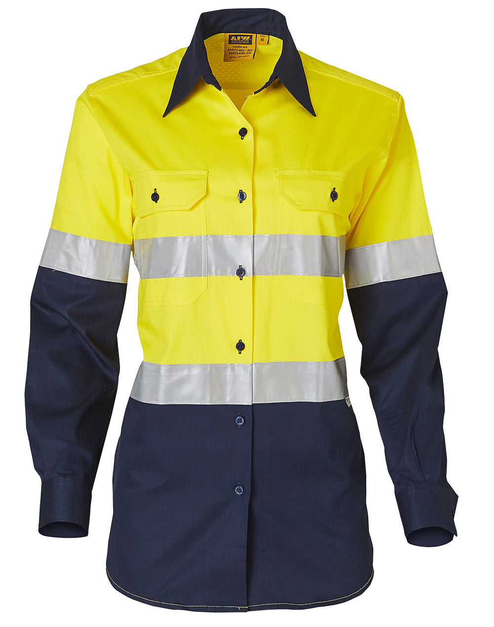[SW65] Ladies' Hi-Vis L/S Safety Shirt 3M Tape