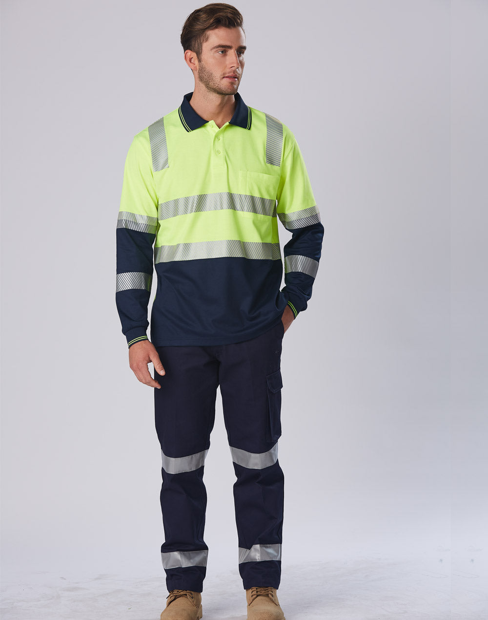 [SW74] Biomotion Segmented Truedry L/S Safety Polo