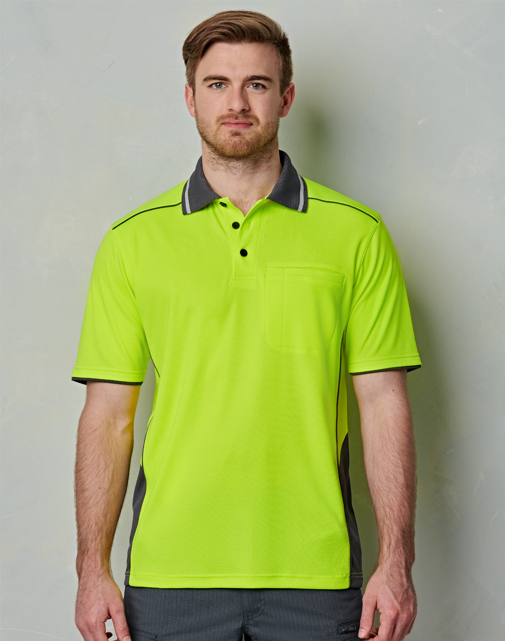 [SW79] Hi-Vis Bamboo Charcoal Vented S/S Polo