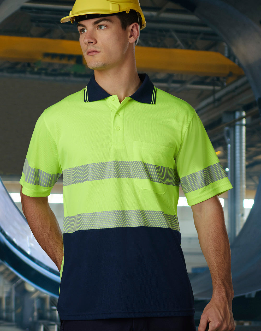 [SW85] Unisex Cooldry Segmented Safety S/S Polo