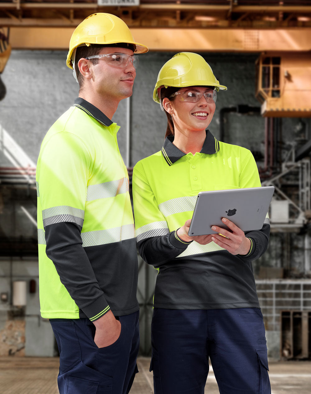 [SW86] Unisex Cooldry Segmented Safety L/S Polo