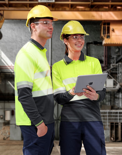 [SW86] Unisex Cooldry Segmented Safety L/S Polo