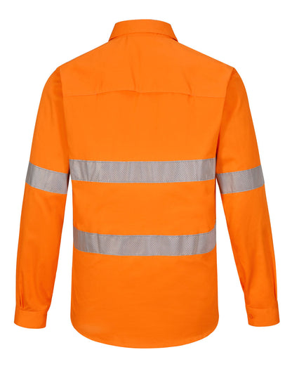 [SW87] Hi Vis Cool-Breeze Closed Front L/S Shirt (Perforated Tape)