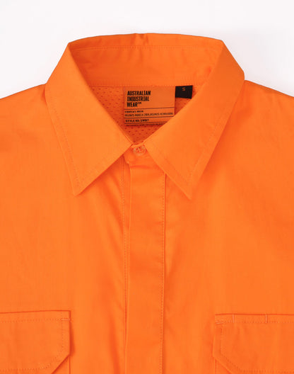 [SW87] Hi Vis Cool-Breeze Closed Front L/S Shirt (Perforated Tape)