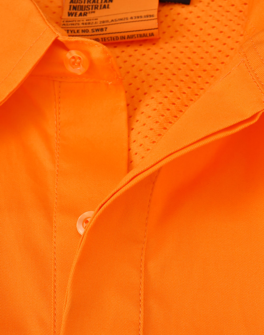 [SW87] Hi Vis Cool-Breeze Closed Front L/S Shirt (Perforated Tape)