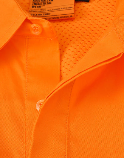[SW87] Hi Vis Cool-Breeze Closed Front L/S Shirt (Perforated Tape)