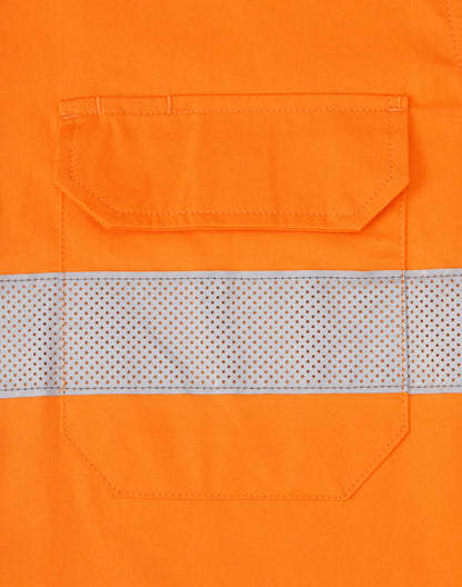 [SW87] Hi Vis Cool-Breeze Closed Front L/S Shirt (Perforated Tape)