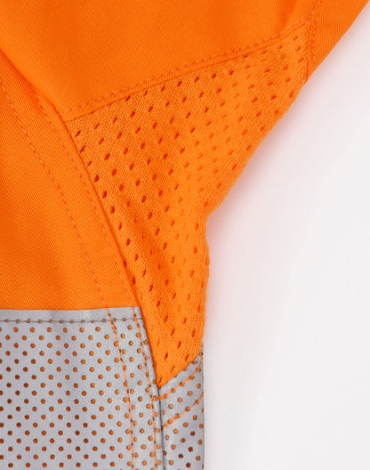 [SW87] Hi Vis Cool-Breeze Closed Front L/S Shirt (Perforated Tape)