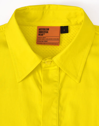 [SW87] Hi Vis Cool-Breeze Closed Front L/S Shirt (Perforated Tape)